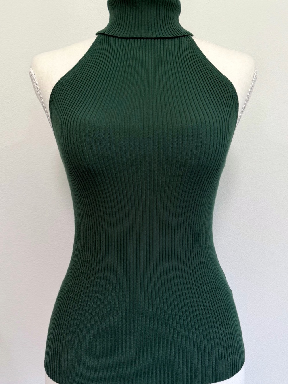 Joes Jeans Green Ribbed Halter Turtleneck Top Size XS